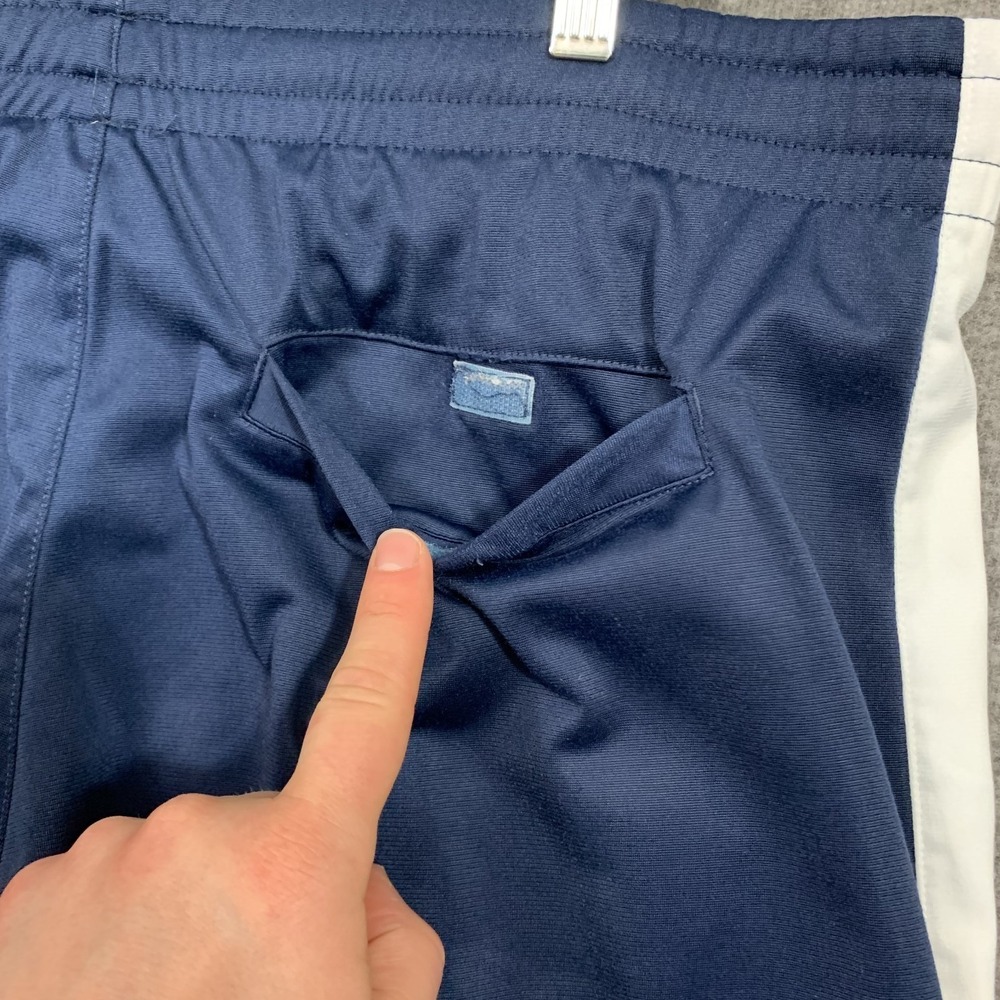 VTG Y2K Nike Track Pants Men's Large Blue White Stripe Embroidered Baggy Loose - Picture 7 of 15